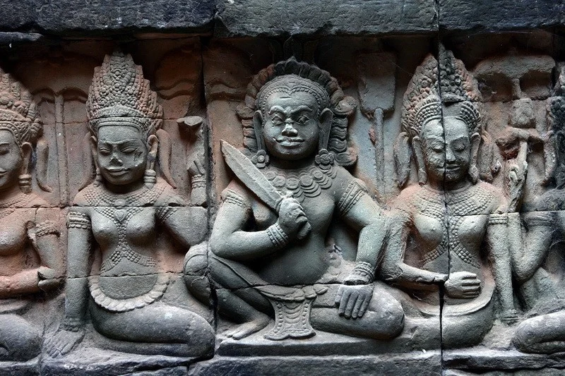 Cambodia./ Барельеф в храме Ангкор-Ват, Камбоджа